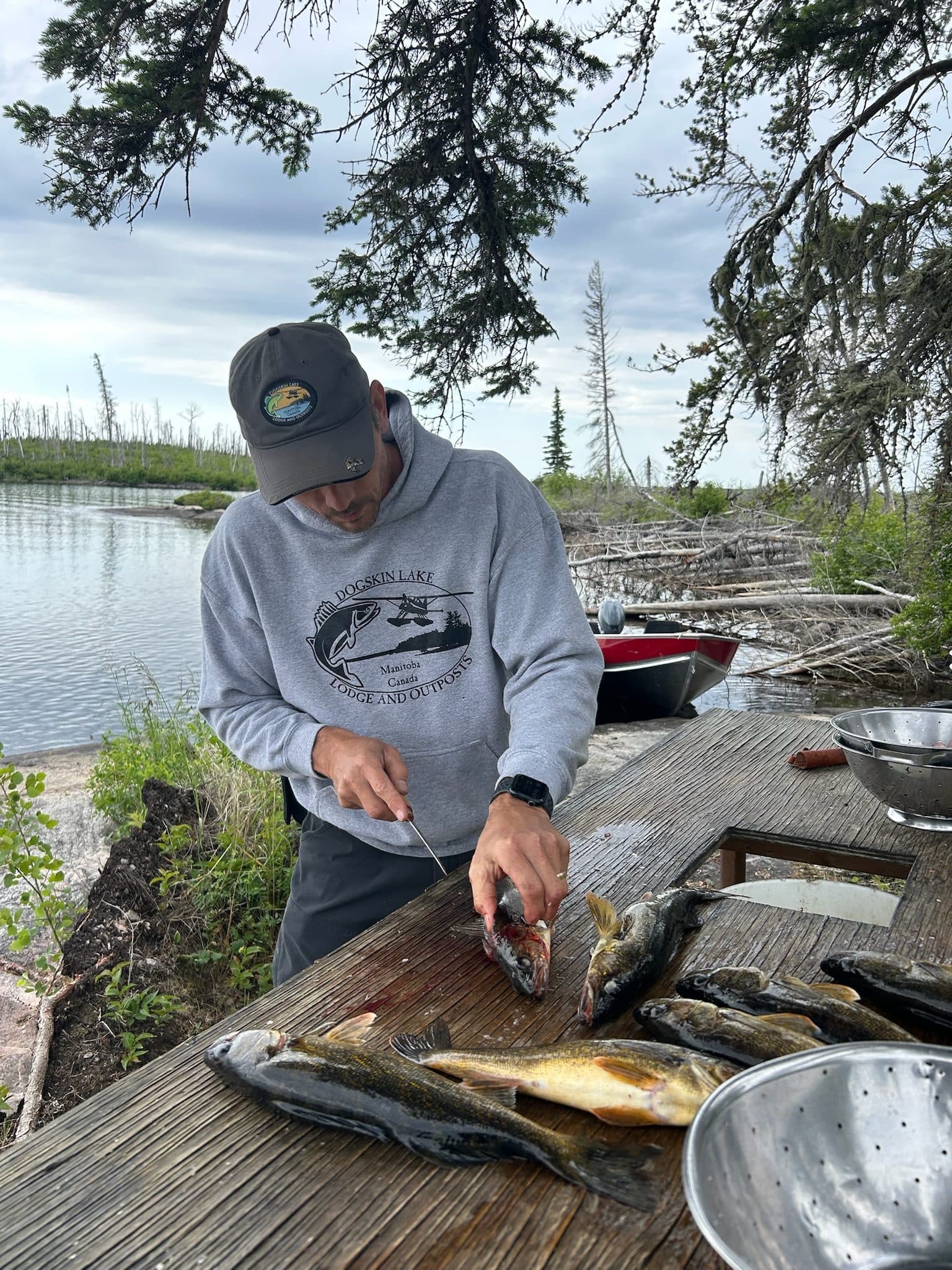 Shore lunch fish prep