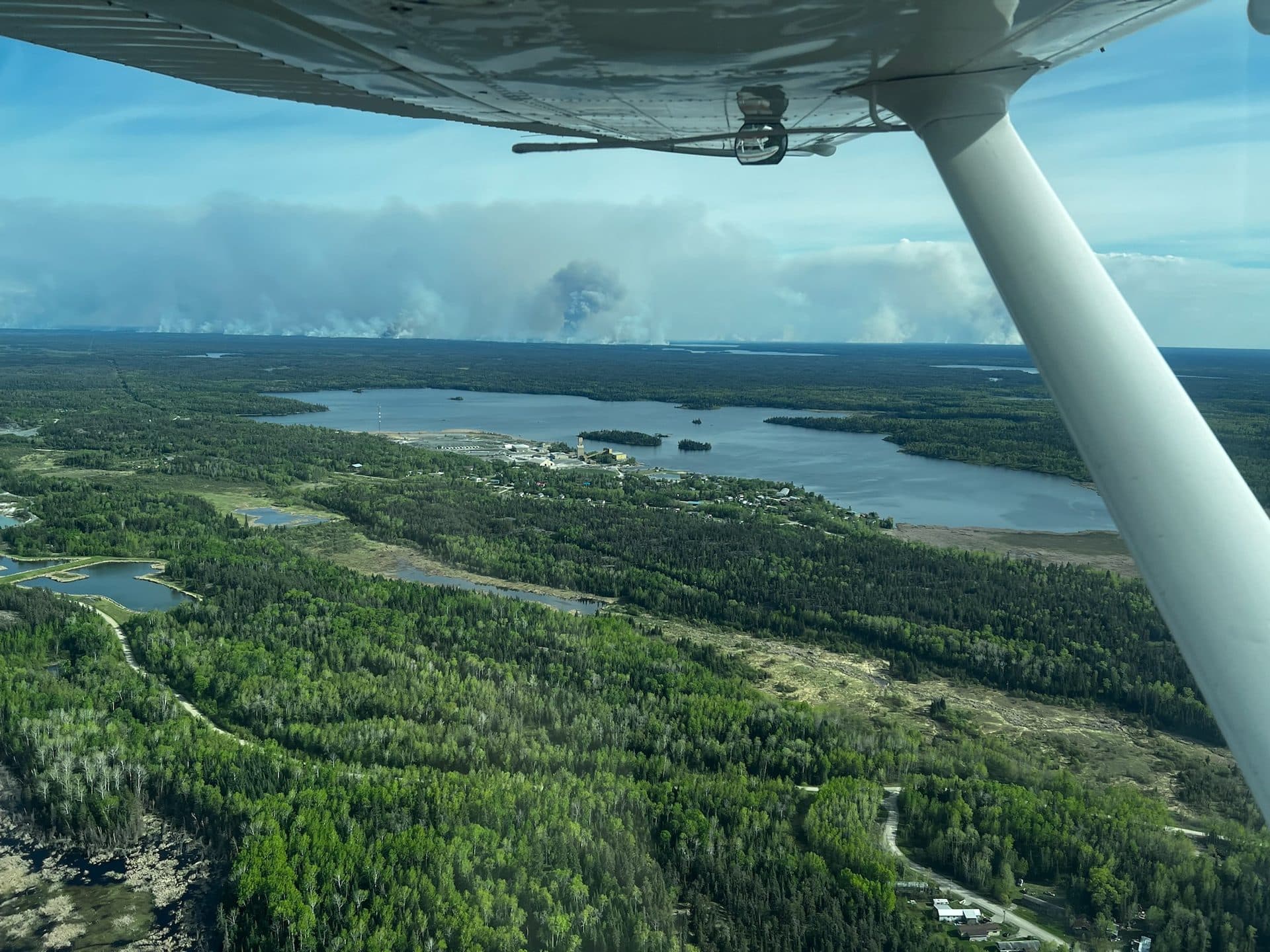 Aerial view of South Eagle Lake outpost lake