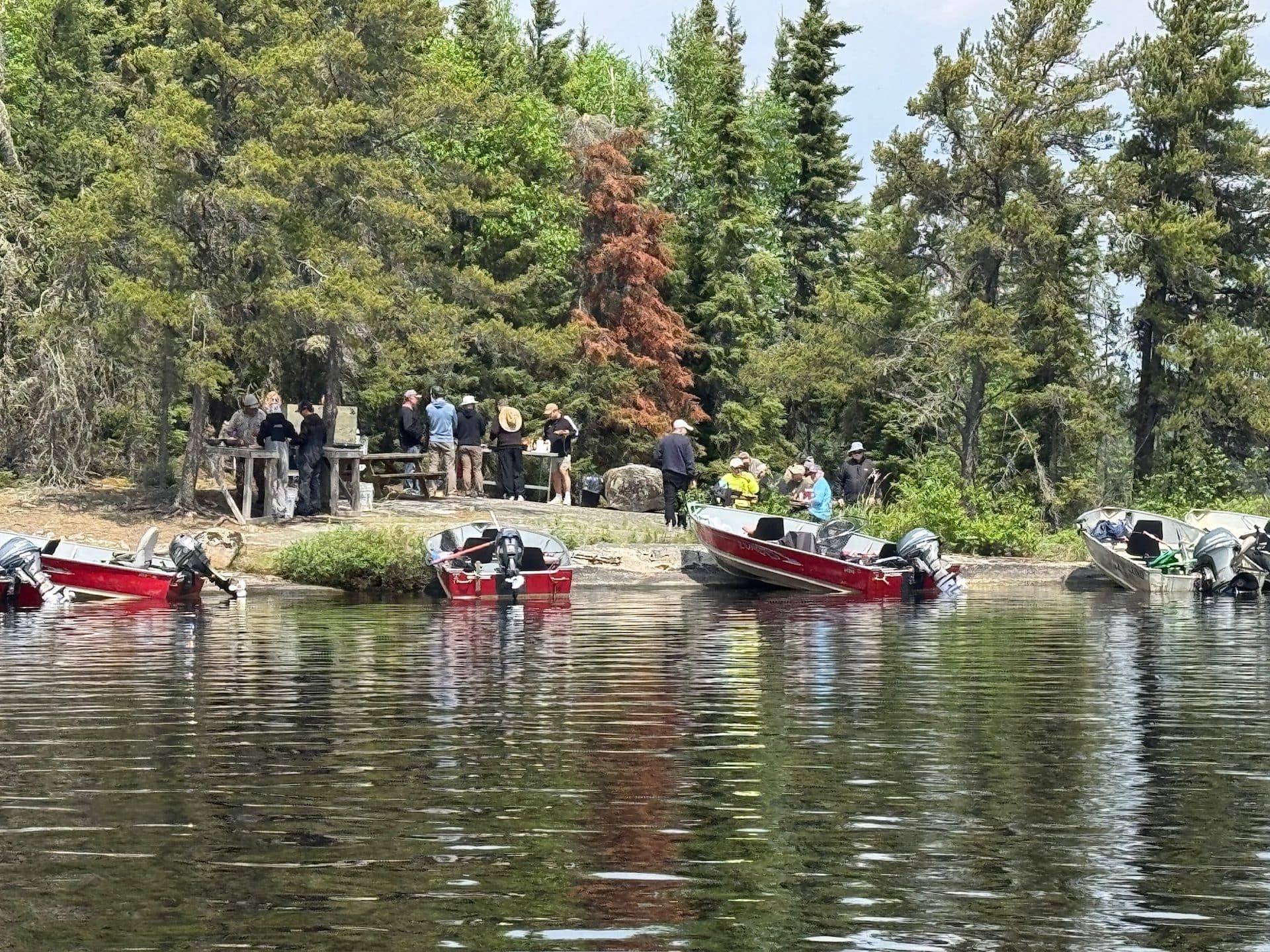 Shore lunch gathering