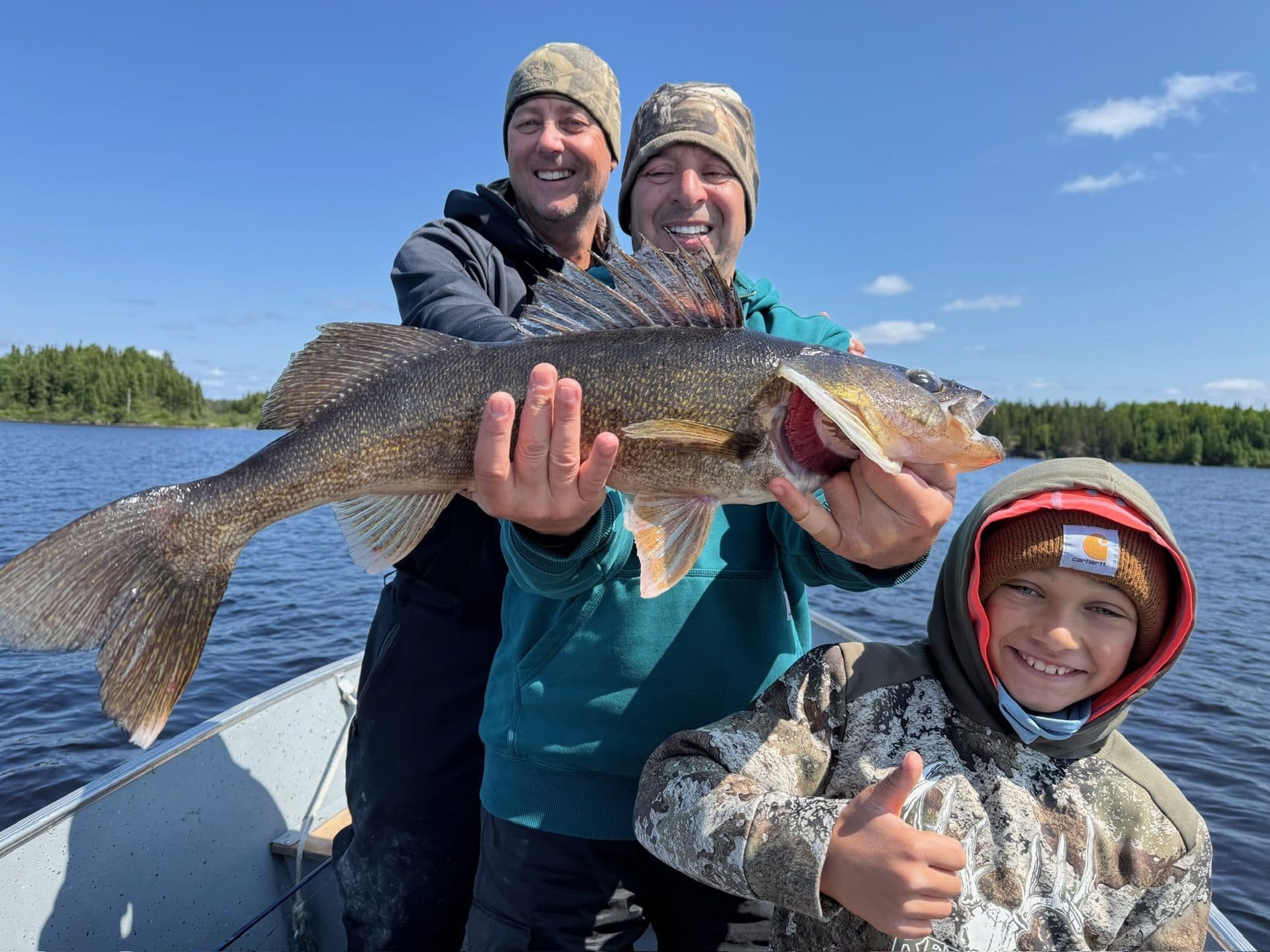 Family walleye catch